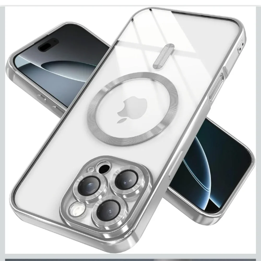 Apple iPhone Case with MagSafe - Silver and Clear